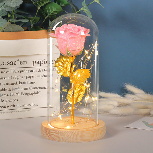 Valentines Day Gift  For Girlfriend Eternal Rose Flowers LED Light In Glass Cover Day Wedding Decoration Favors Mother Day Female Gift  Gift mostorepro.com