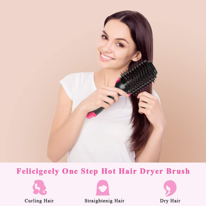 2 in 1 Multifunctional Hair Dryer & Volumizer Hair Brush Roller Rotate Comb Styling Straightening Curling Iron Mostore.com