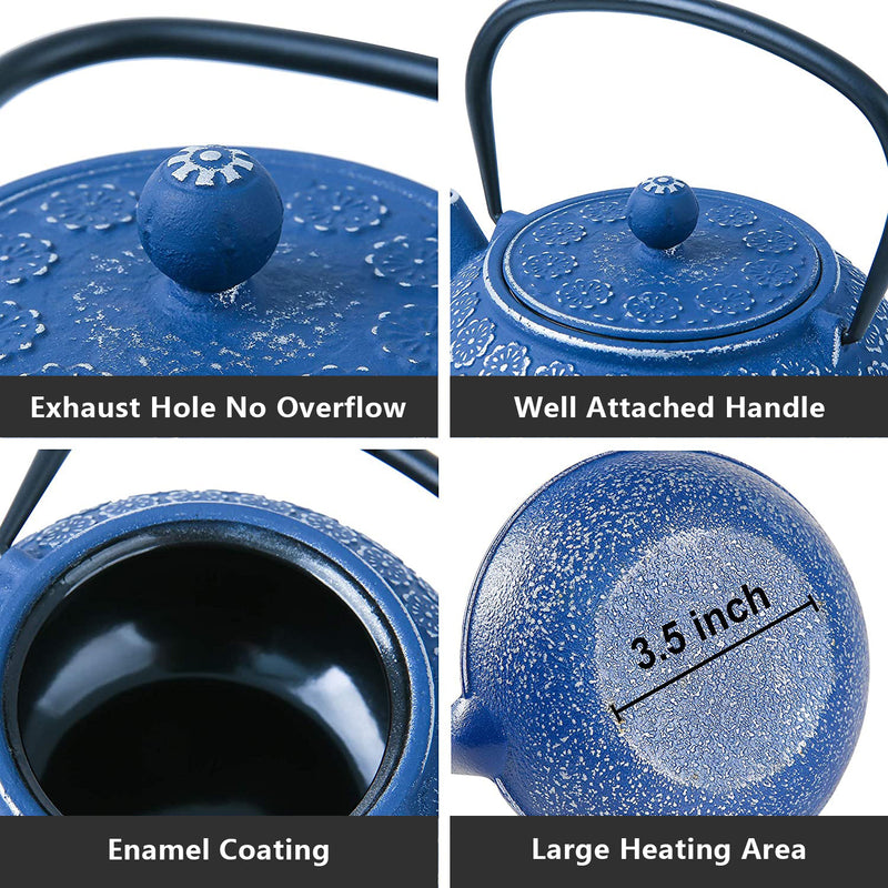 3.5Lbs  34oz Tea Kettle, Japanese -style Cast Iron Teapot With 304 Stainless Steel Infuser For Loose Leaf Tea Mostore.com