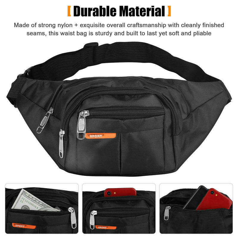 Waist Bag Fanny Pack For Men Women Hip Belt Bum Pouch Sport Travel Purse Unisex Mostore.com