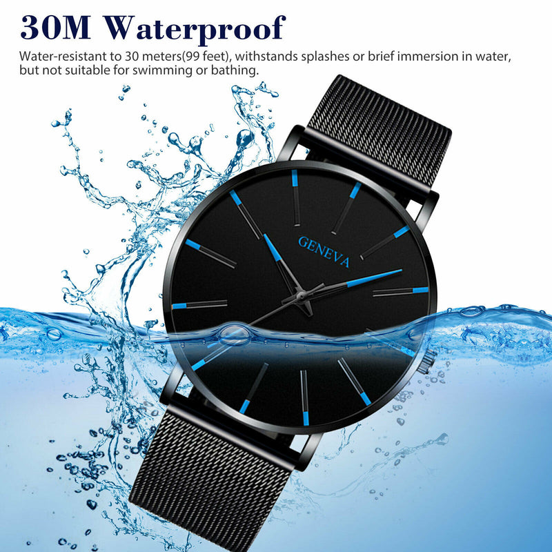Waterproof Men's Watch Stainless Steel Quartz Analog Wristwatches Sport Fashion Mostore.com