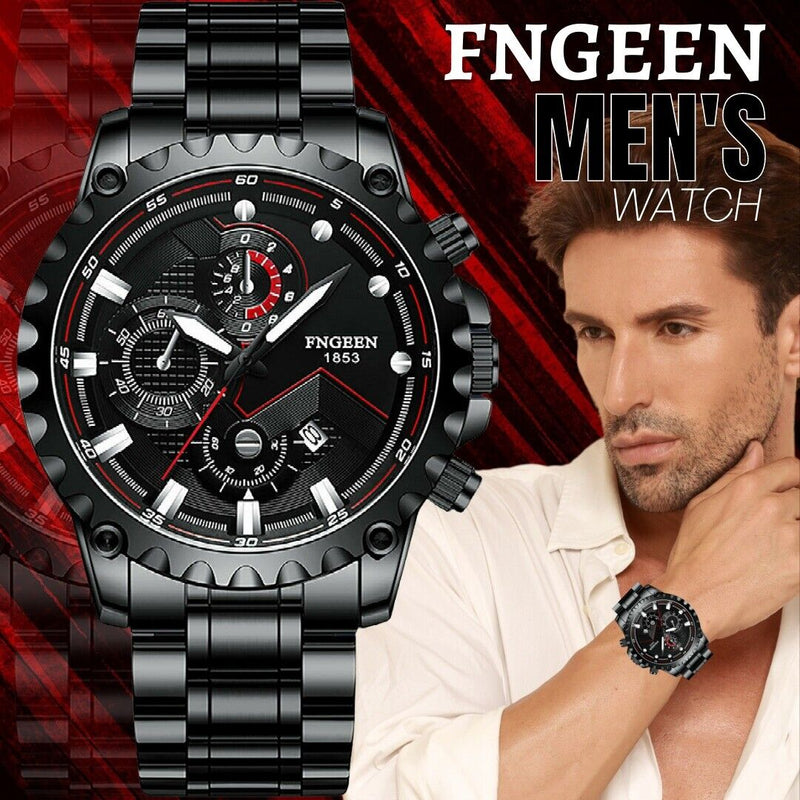 Waterproof Men's Watch Classic Stainless Steel Quartz Luminous Luxury Wristwatch Mostore.com