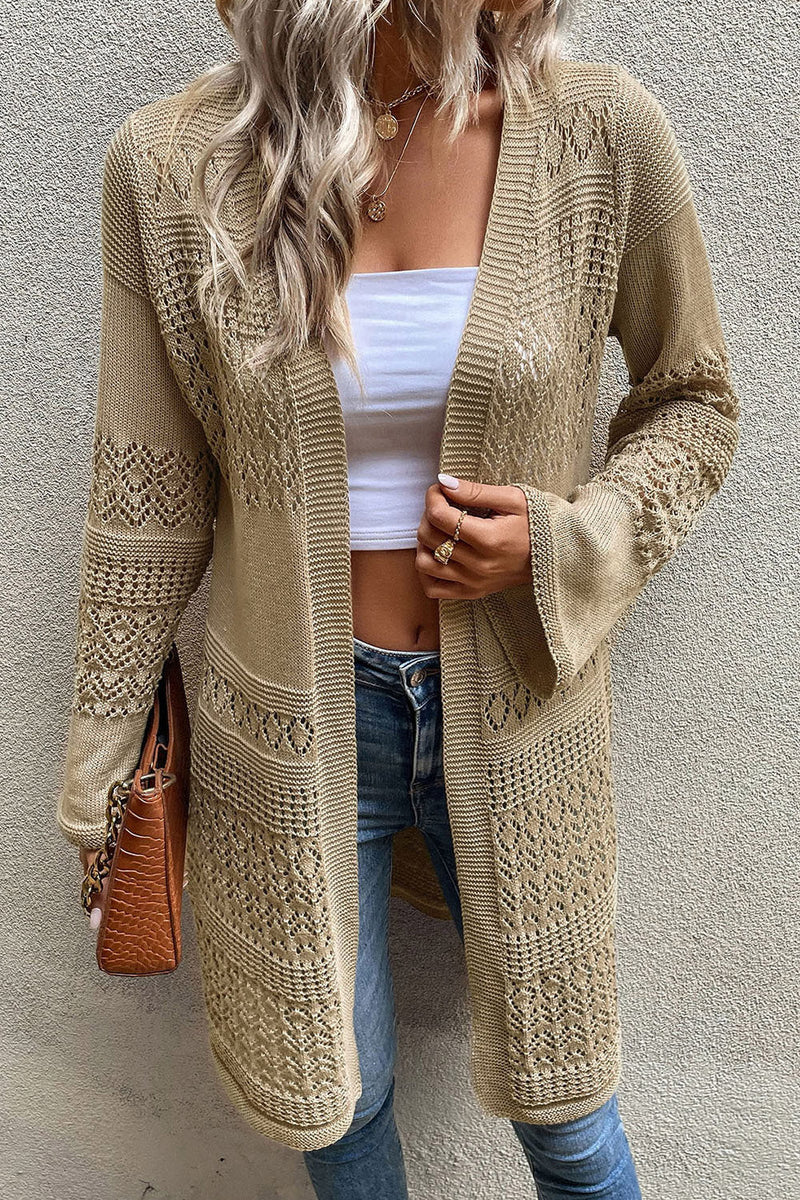 Open Front Longline Cardigan Trendsi