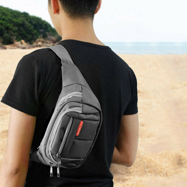 Men Women Fanny Pack Belt Waist Bag Cross Body Sling Shoulder Travel Sport Pouch Mostore.com