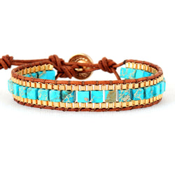 Fashion Imperial Stone Hand-woven Leather Bracelet Mostore.com