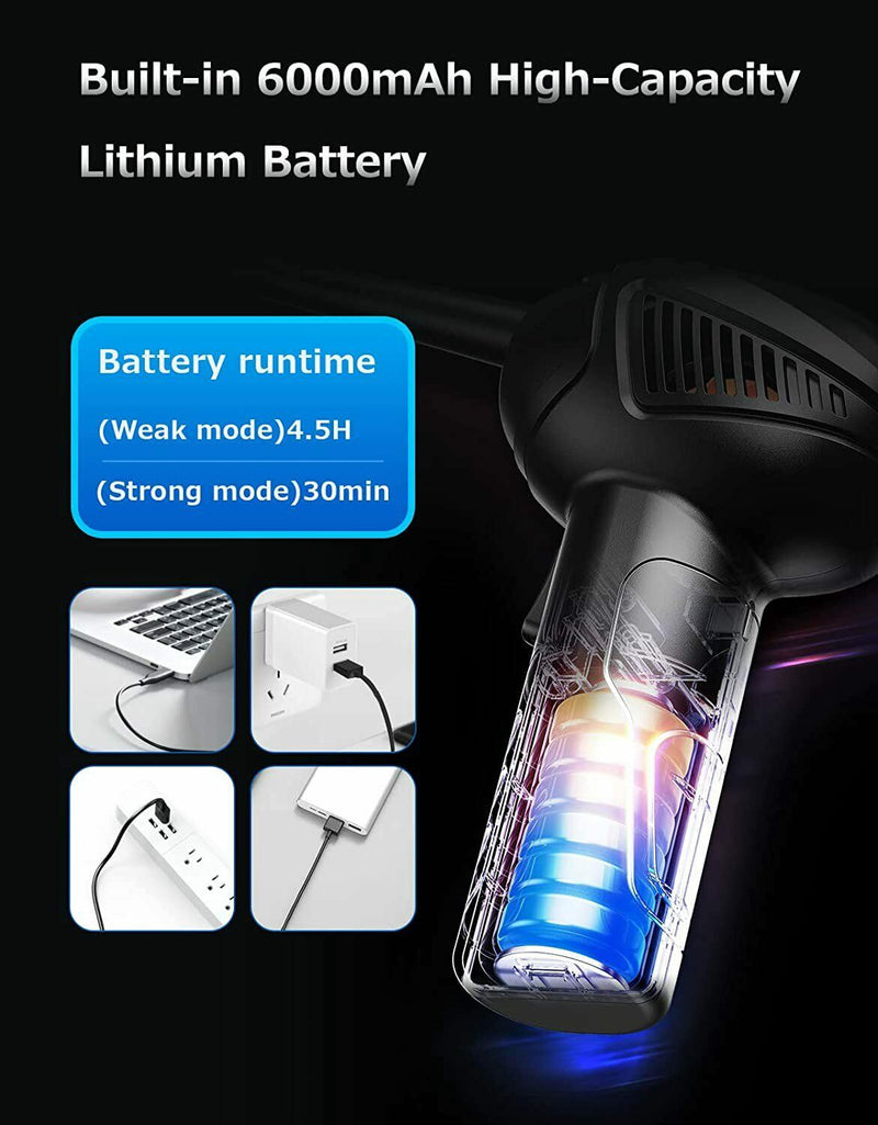 Rechargeable Air Duster Electric Cleaner Cleaning Blower For Car PC Keyboard Pet American Varieties