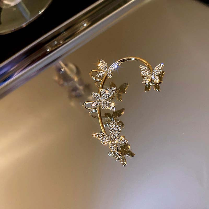 Korea Diamond Butterfly Ear Hook Without Pierced Bone Clip Mostore.com