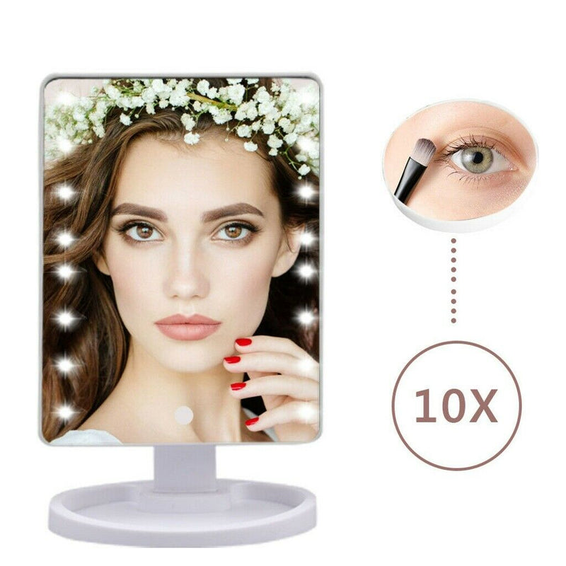 Professional 22 LED Makeup Mirror Light Portable Rotation Vanity Lights Lamp Touch Bright Adjustable USB Or Battery Use 22 LED Makeup Mirror Lighted Stand Tabletop Touch Screen Vanity White or Black Mostore.com