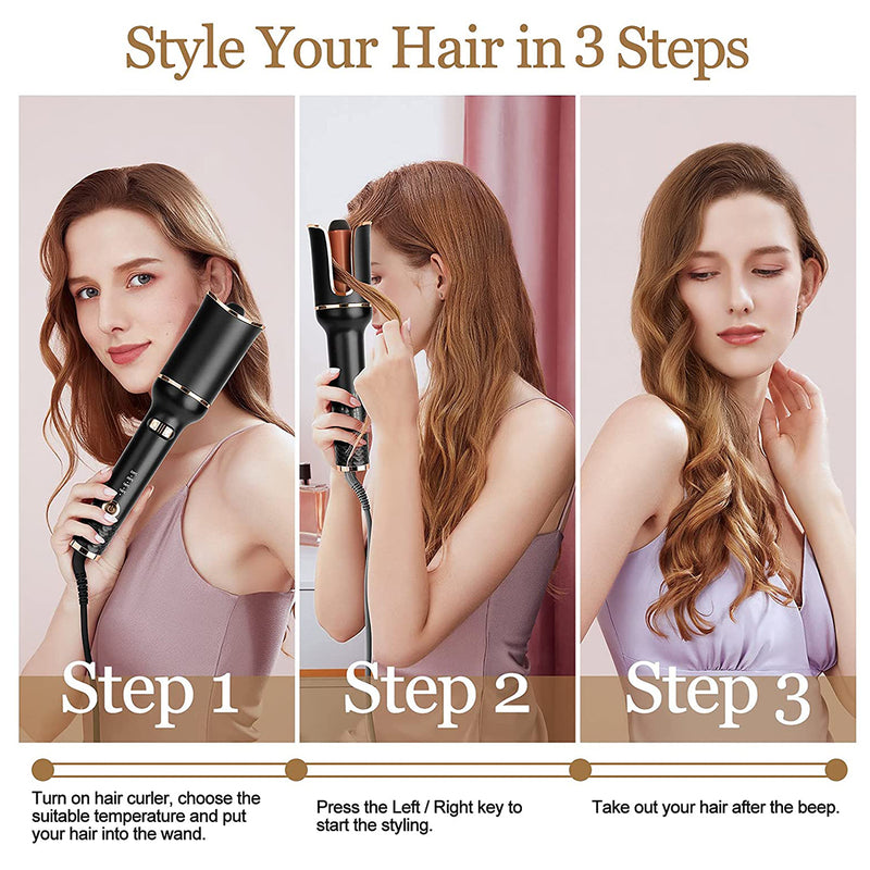 Automatic Curling Iron Air Curling Flat Iron Magic Wand Wave Styling Automatic Rotating Curling Wand Salon Styling Mostore.com