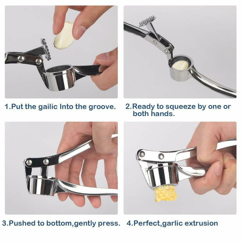 Garlic Press Crusher Mincer Chopper Peeler Squeeze Cutter Stainless Steel Ginger Mostore.com