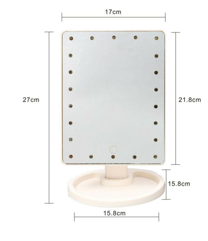 Professional 22 LED Makeup Mirror Light Portable Rotation Vanity Lights Lamp Touch Bright Adjustable USB Or Battery Use 22 LED Makeup Mirror Lighted Stand Tabletop Touch Screen Vanity White or Black Mostore.com
