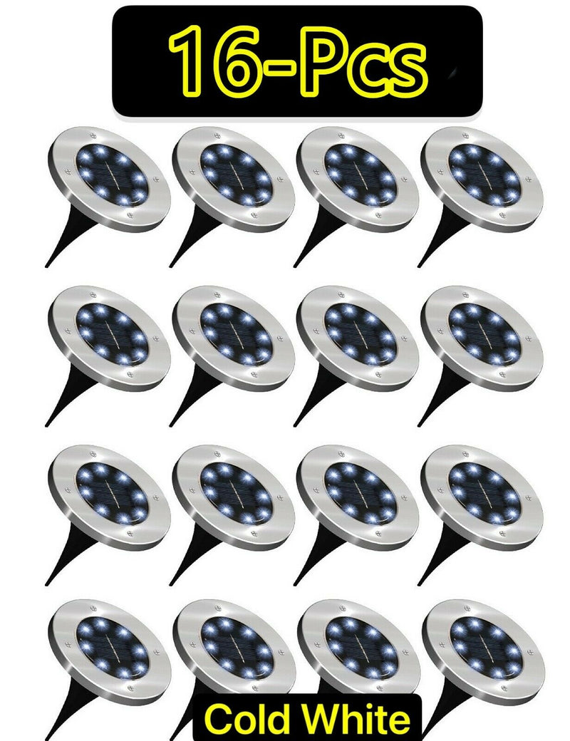 1-16 Pcs LED Solar Power Flat Buried Light In-Ground Lamp Outdoor Path Garden American Varieties