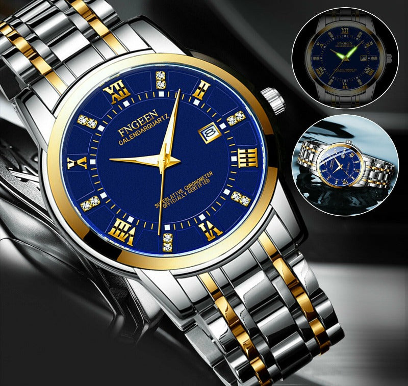 Stainless Steel Watch For MEN Quartz Luminous Classic Watches For Father Elderly Mostore.com