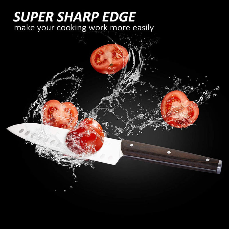 Kitchen Knife Sets, 15 Piece Knife Sets with Block for Kitchen Chef Knife Stainless Steel Knives Set Serrated Steak Knives with Manual Sharpener Knife Amazon Platform Banned Mostore.com