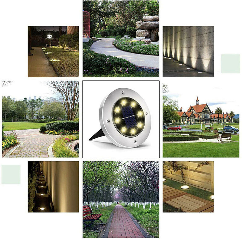 1-16 Pcs LED Solar Power Flat Buried Light In-Ground Lamp Outdoor Path Garden American Varieties