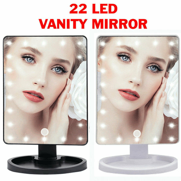 Professional 22 LED Makeup Mirror Light Portable Rotation Vanity Lights Lamp Touch Bright Adjustable USB Or Battery Use 22 LED Makeup Mirror Lighted Stand Tabletop Touch Screen Vanity White or Black Mostore.com