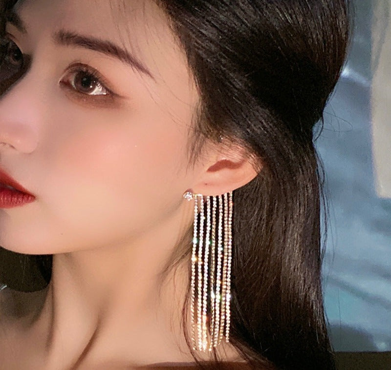Fashionable And Simple Long Tassel Earrings Mostore.com