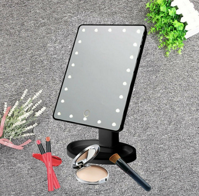 Professional 22 LED Makeup Mirror Light Portable Rotation Vanity Lights Lamp Touch Bright Adjustable USB Or Battery Use 22 LED Makeup Mirror Lighted Stand Tabletop Touch Screen Vanity White or Black Mostore.com