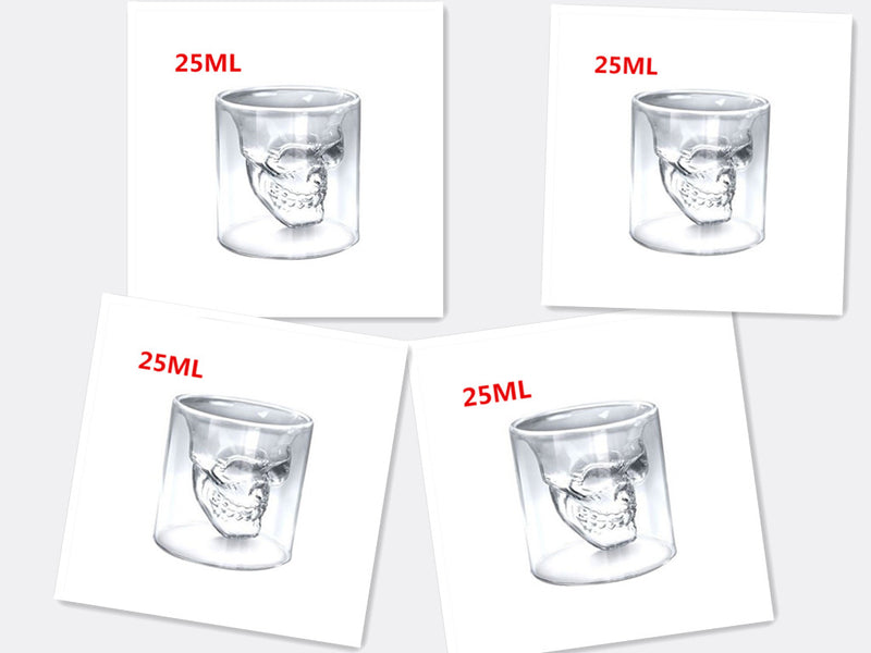 Skull Skull Double Transparent Glass Mostore.com