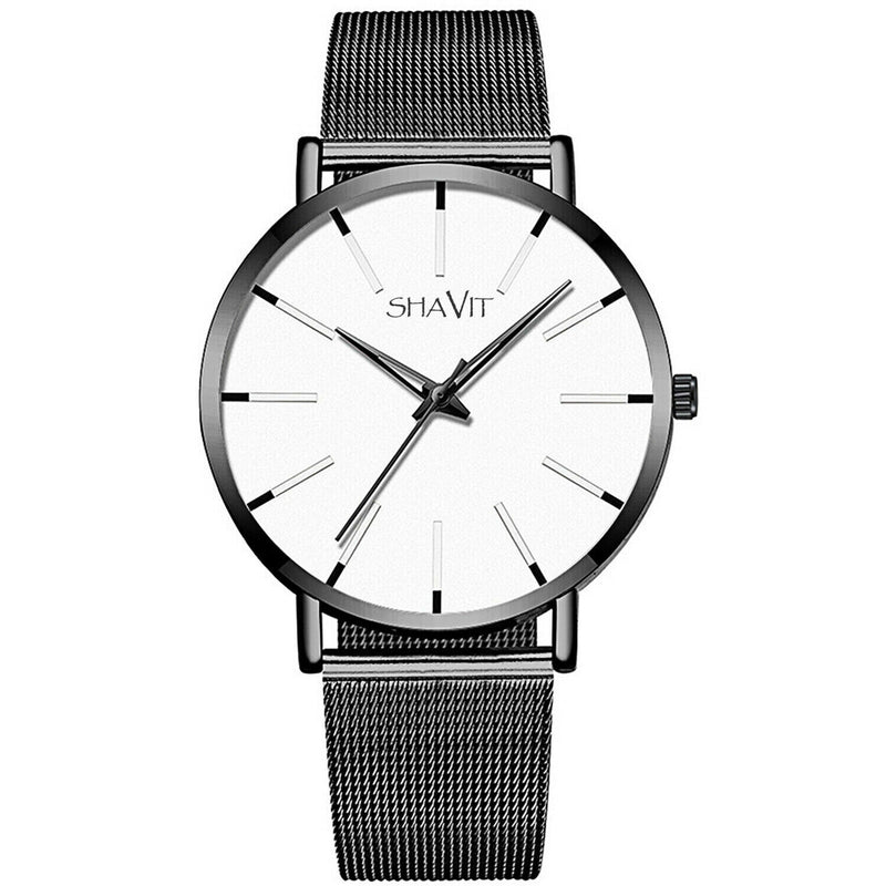 Luxury Men's Quartz Watch Stainless Steel Analog Ultra Thin Waterproof Business Mostore.com