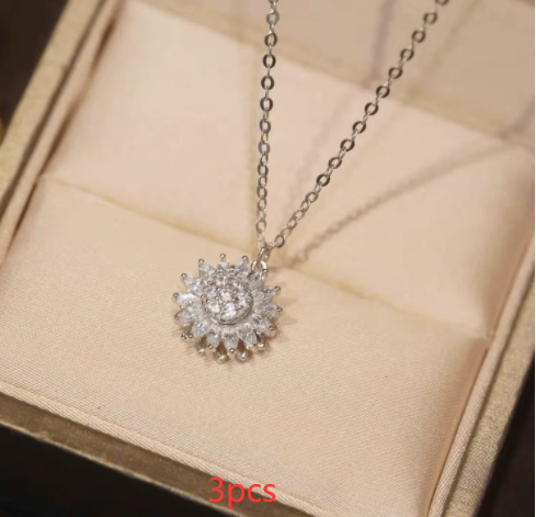 Rotatable Sunflower Necklace Full Of Diamonds Mostore.com